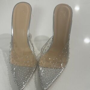 Catherine Malandrino Silver Studded Heels